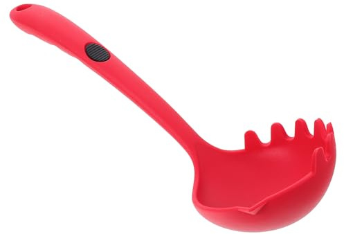 INOOMP Cucchiaio per Spaghetti in Silicone Alimentare Grande, Mestolo Antiaderente per Noodles e Pasta, Utensile da Cucina Foro per Appendere, Adatto a Pentole Antiaderenti e Uso