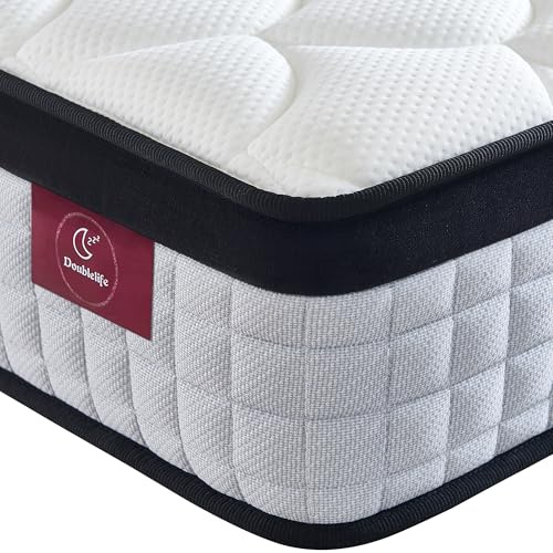 Doublelife Single Mattress 3FT,10.2 Inch Gel Memory Foam 9 Zone Orthopedic Mattress, Breathable Foam with Individually Pocket Spring, Motion Isolation, Edge Support(90x190x26cm)