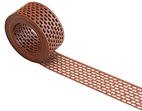 Parotec Traufgitter 100 mm x 5 m (Ziegelrot) | Lüftungsband Lüftungsgitter Vogelschutzgitter, Polypropylen, witterungsbeständig, Schutz gegen Nagetiere, Vögel und Insekten