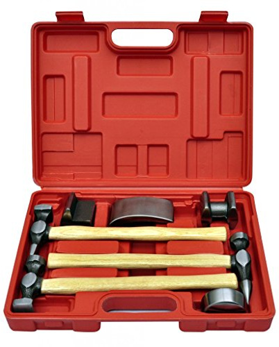 Festnight Set de Marteau et Tas pour Carrossier 7 Pièces