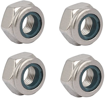 Sourcingmap 4pcs M10 x 1mm Pitch Metric Fine Thread 304 Stainless Steel Hex Lock Nuts