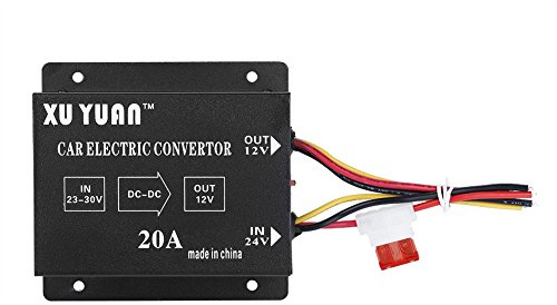 KIMISS Convertidor de Voltaje DC 24V a 12V 240W para Coche y camión, Transformador Reductor eléctrico, Compatible con vehículos de 20A, alimentación Estable y eficiente