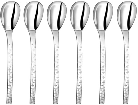COUZON - Cuillère à café - Lot de 6 - Pix'Elle 3D - Acier inoxydable 18/10, Finition Miroir, Epaisseur 2 mm, Longueur 144 mm - Inox