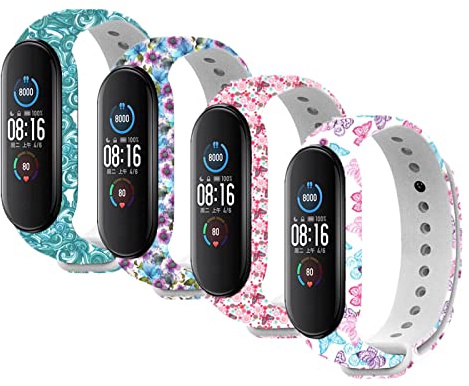 nuosiweilang Armband Kompatibel mit Xiaomi Mi Band 7/Mi Band 6/Mi Band 5,Miband 7 Buntes Silikon-Ersatzarmband Armbandbänder Armbänder Zubehör für Xiaomi Mi Smart Band 7 6 5