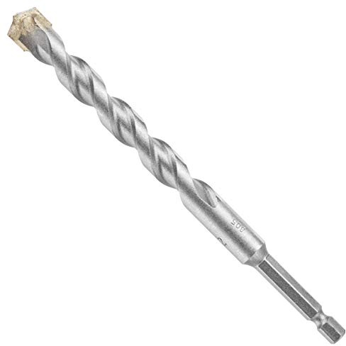 BOSCH LBHX010 1/2 x 6 Hex Shank Hammer Drill Masonry Bit, Carbide-Tipped for Impact Drivers & Hammer Drills, 4X Life, Fast Drilling in Concrete, Brick & Block