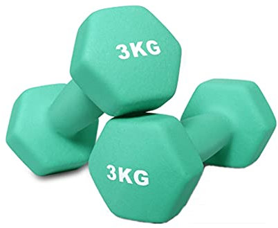 YKHB Set von 2 Hantel-Handgewichten, Anti-Roll-Hanteln, Sechskantform-Bunte Hanteln, for das Widerstandstraining, Bauen Sie Muskeln (Größe : 3kg/6.6lbs*2)
