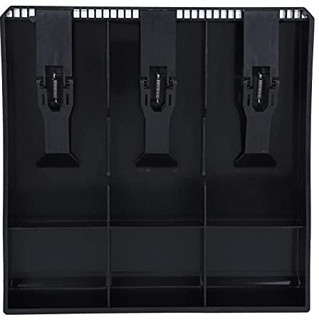 Cash Compartment, Cash Drawer Register Insert Tray Replacement Cashier Tidy 3 Bills 3 Removable Money Storage Box 9.6 x 9.6 x 1.4 inch(Black)