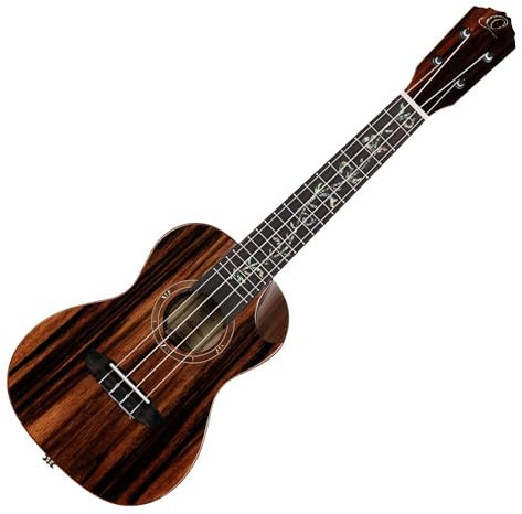 Ortega Guitars Concert Ukulele Electro-Acoustic – Elite Series – Including Gigbag – Ebony, Natural (RUET- EB)