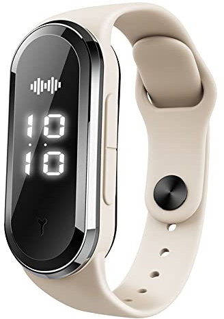 Ultrasonic Mosquito Repellent Bracelet, Electronic Bionic Mosquito Repellent Pest and Insect Repellent Sport Bracelet with Clock Display & Body Temperature Detection(White)