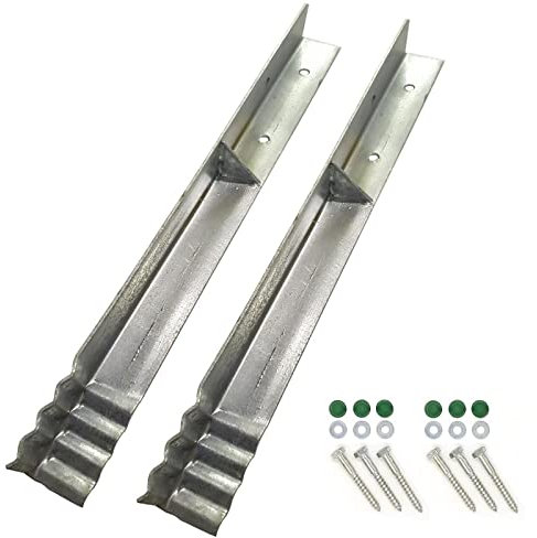 2 x Eck-/Winkelanker-Sets zum Einbetonieren, inkl. Befestigungsmaterial - z.B. für Spielturm & Spielgeräte im Außenbereich, Müllboxen oder Arkaden-Pergolen und Rosenbögen