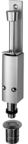 KWS 124202 Silber Türfeststeller mit Bodenbüchse, Feststeller Hub 60 mm, Aluminium lackiert/Edelstahl