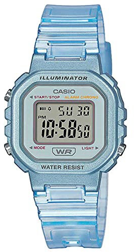 Casio Orologio Quarzo Unisex, misura cassa 30.00mm con quadrante Clear Digitale e cinturino Blu in Plastic/Resin Bracelet LA-20WHS-2AEF