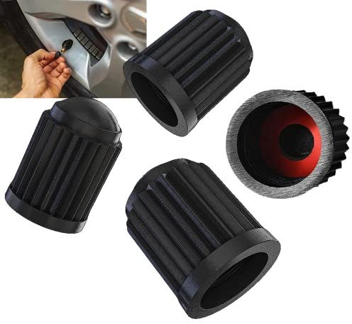 4 PZ Tappini gomme auto con o-ring, tappi per pneumatici, cappuccio valvola bici