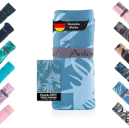 Antonio - Mikrofaser Strand- & Badetuch 160 x 80 cm (XXL) für Kinder, Damen & Herren - Schnelltrockendes und großes Bade- & Strandhandtuch - Ultraleichtes Handtuch für Sport & Freizeit (blau)