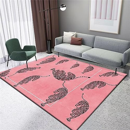 RUGMRZ Balkon Bodenbelag Rutschhemmend und schmutzabweisend bettvorleger Schlafzimmer rutschfest Rosa deko Wohnung Balkon Teppich Wetterfest Balkon bodenbelag Kamin für Wohnzimmer teppich130x190CM