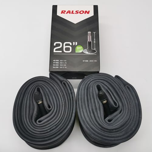 Ralson 2X Schlauch 26 Zoll | AV Ventil 35mm | 26x1.75/2.125 | ETRTO: 40 bis 57-559 | Fahrrad MTB Trekking Citybike Schläuche