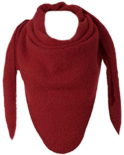 stylx Damen Schal XXL Dreieck Schal flauschig schal-tuch damen dicker dreieckstuch groß Wolle UNI Farben kuschelig (bordeauxrot)