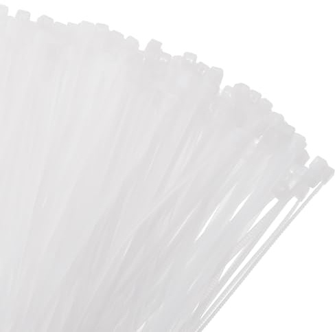 sourcing map Kabelbinder Kabelklemmen, selbstsichernd, klein, Nylon, 3 mm, für Kabelmanagement, Weiß, 8 cm, 1000 Stück