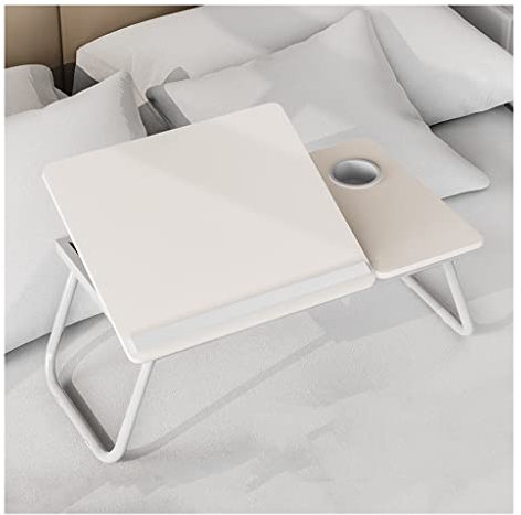 Verstellbarer Laptop-Betttisch, Getränkehalter/Schallwand/Klappbein, tragbar, multifunktional, Betttablett, zum Schreiben, Essen, Betttisch, Schreiben (Farbe: Gelb, Größe: 21,7 Zoll) (Weiß 21,7 Zoll