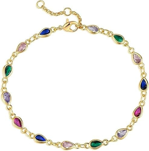 Jenosy Armband Damen Gold 14K Vergoldet CZ Ketten Armband für Frauen Mädchen Schmuck