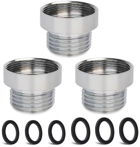 3 pièces Kit d'adaptateur de robinet, CNYMANY Mâle M20 mm vers Femelle M24 mm pour aérateur de cuisine Adaptateur de robinet d'évier Connexion tuyau d'arrosage Filtre à eau Tuyau standard