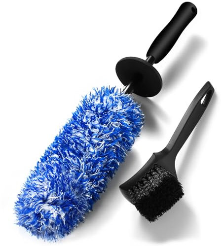 SOMLAW Spazzola Cerchi Auto, Spazzola Pulisci Cerchioni Auto, Microfibra Spazzola Ruote, per Cerchioni in Alluminio. Cura ottimale dei Cerchioni Senza Graffi, Pulizia per Tutti i Tipi di Cerchioni