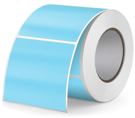 FINDAT Blau Thermoetiketten 50 × 50 mm Quadratisch Selbstklebend 500 Stück