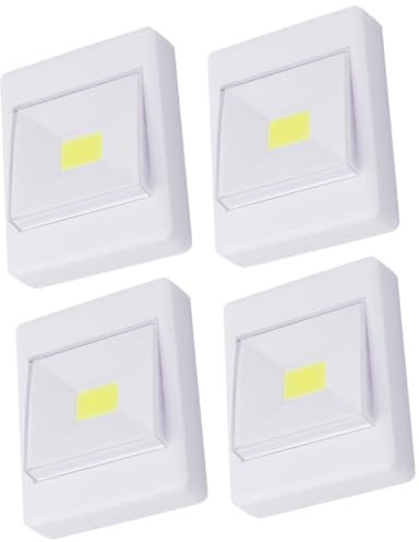 ORFOFE 4stücke Cob Led Licht Schrankleuchte Wandleuchte Batteriebetrieben Selbstklebend Ohne Blendung Für Schrank Innenbereich Weiß