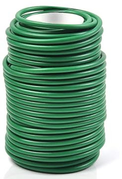 Abiyou 3,5MM x 20M Pflanzendraht Gummiert, Dicke Bindedraht Gummiert, Weich Gartendraht, Bindedraht Ummantelt, Grün Pflanzendraht, Pflanzenbindedraht für die Organisation, DIY-Bastelprojekte