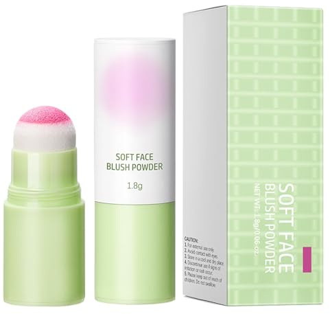 Blush Stick, Nueva Barra de Colorete En Crema con Cabeza de Esponja, Barra de Maquillaje de Rubor Natural Ligera Y Duradera, Rubor Multicara para Mejillas, Ojos Y Labios, para Todos Los Tonos de Piel
