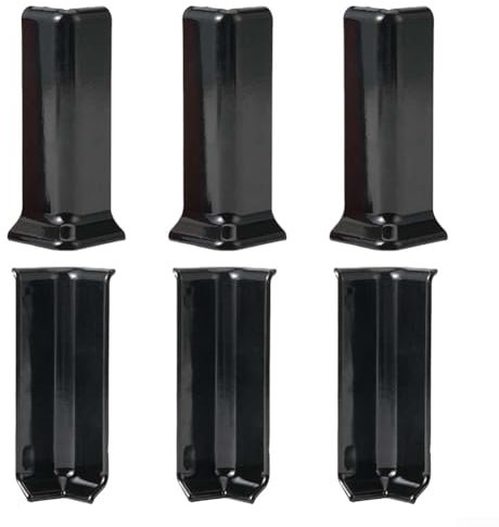 SMZhomeone 6 Pcs Baseboard Corner Blocks Baseboard Corner Blocks For 10Cm Height Baseboard Wall Base Corner Trim(L Black)