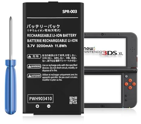 KOOAQQ SPR-003 Battery, 2026 New Upgraded (3200mAh) Ultra High Capacity Li-ion Battery Replacement for Nintendo 3DS XL New 3DS XL LL Game Console, Switch Game Console, with Repair Tool Kit