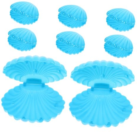 TOPPERFUN 8 Pièces boite de bonbons conteneur de bonbons sucrier boîtes de bonbons décoratives Boîtes de faveur de bonbons bols de bonbons Boîtes de bijoux de coquillage Plastique Ciel bleu