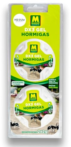 Trampa para Hormigas 2x2g Dx3 Gel | Mata Hormigas Efectivo, Eliminación Total del Nido en 2 Semanas | Antihormigas de Acción Rápida para Interior y Exterior | Imidacloprid 0,02% | Nexun Market