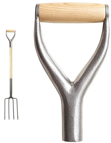 Spade Handle - Shovel D Grip Handle | Multi-Purpose Shovel Attachment | Effort-Saving Metal Wood Anti-Rust Replacement Part Reliable | Stable Grip D Time-Saving for Raking Shoveli
