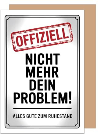 Edition Seidel Premium Glückwunschkarte zum Ruhestand mit Umschlag. Grußkarte Karte mit Spruch für Frau Mann Kollegin Kollege Pension Abschied Rente Ruhe Feierabend (R156 SW025)