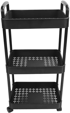 SIXRUN 3 Tier Utility Cart Rolling Storage Cart, With Multiple Layers Removable Structure Plastic Simple and Stylish Design For Kitchen