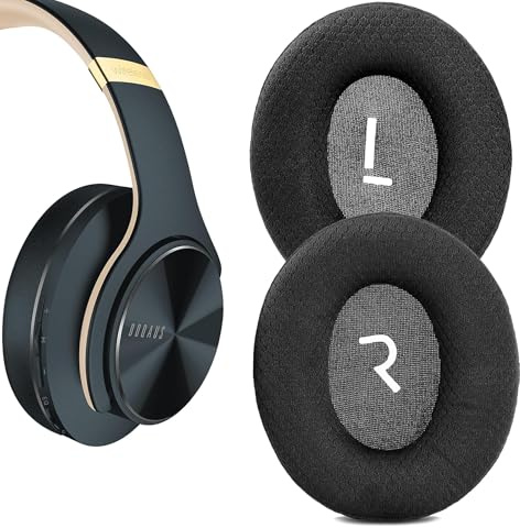 DowiTech Life 3 Tissu renforcé et Durable Coussinets d’Oreille Compatible avec Doqaus Life 3 Headphone Oreillettes (Respirant, Noir)