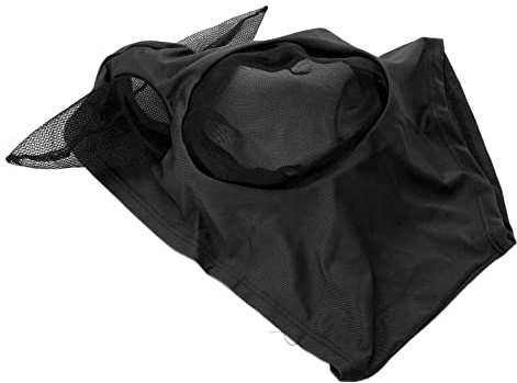 RASTKY Máscara Transpirable contra Moscas con Tejido Suave y Malla Fina: Cómoda para su Amigo Equino, Ideal para Uso en Exteriores y Defensa contra Insectos (Black)