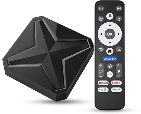 Android 14.0 TV Box, 2GB RAM 16GB ROM RK3518 Quad Core Cores A53 | Android TV Box Mali 450 MP2 GPU Supporto 8k HD 2.4/5.8G WiFi 6 10/100 Ethernet BT 5.4 Intelligente TV Box