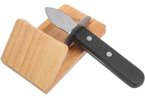 NULYLU Coltello Facile da Pulire per le Ostriche in Inossidabile con Manico in Legno e Versatile, la Preparazione di e Campeggio