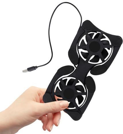 KAJNBN Base Portátil para Portátil 2 Ventiladores USB Enfriador Plegable Consumo y Almohadilla de Refrigeración Abs