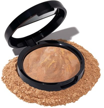 LAURA GELLER Baked Balance-n-Glow Illuminating Powder Foundation (Sand) Buildable Sheer to Light Coverage Baked Foundation, Satin Finish
