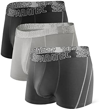 Separatec Unterhosen Männer Pouch Underwear Bambus Boxershorts Herren Weich Antibakteriell Doppelbeutel Unterwäsche Retroshorts 3er-Pack