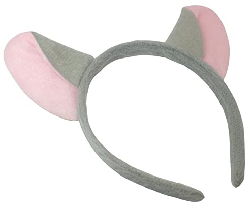 Topkids Accessories Mouse Ears Head band, Black mouse ears, Rat costume, Mice Ears with Spotty Bow, Adult Mouse Ears, Alice band for Adults and Kids, Mouse costume kids (Grey Mouse Ears)
