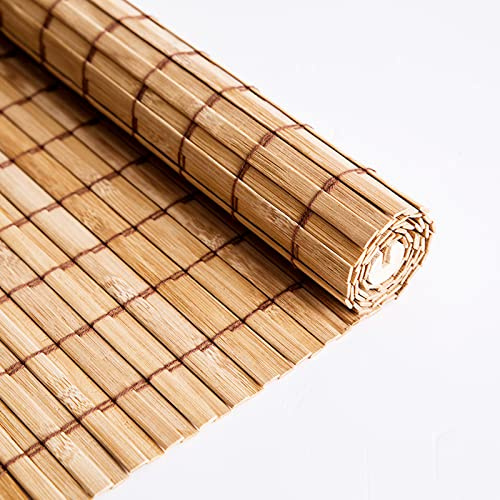 kefu01 Store Enrouleur Bambou Naturel,Store en Bambou Antipoussière,Store Vénitien,Stores en Bambou,Filtrage de La Lumière/Protection Vie Privée,pour L'intérieur et L'extérieur (W160xH160cm/W63 xH63)