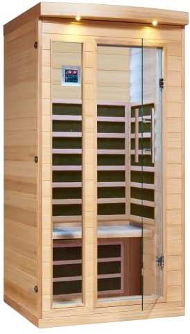Canadian SPA CO. Chilliwack Cabina de Infrarrojos 1 Persona, 102 x 97 x 191 cm, Sauna de Infrarrojos con Audio Bluetooth e iluminación LED, Sauna para el hogar