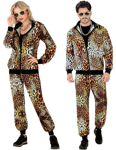 WIDMANN - Costume Tracksuit, Animal Print Leopard, Animal Print, 80s Outfit, Jogging Suit, Bad Taste Outfit, Fancy Dress Costumes