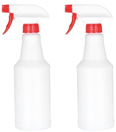 PATIKIL 500ml/16oz Plastic Spray Bottles, 2pcs Adjustable Nozzle Leak Proof Empty Water Mist Stream Sprayer for Cleaning Solutions Plants Hair, Red