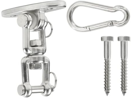 Edelstahl-Schaukelzubehör, tragende Haken-Hängematten-Festplatte mit Haken und Schraube für Sandsack-Hängesessel